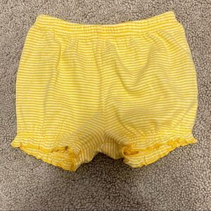 COPY - Carters Just One You 9 mo yellow white stripes shorts ruffle cuffs NWOT
